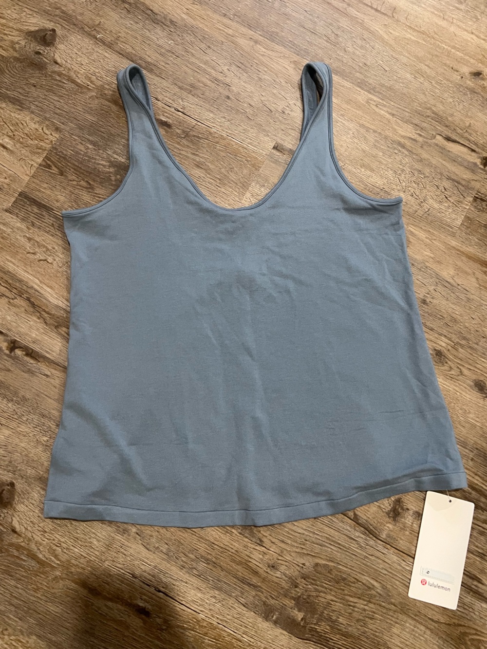 lululemon athletica Women's Scoop Neck Ribbed Tank Top in Dusty Blue - Picture 1 of 6